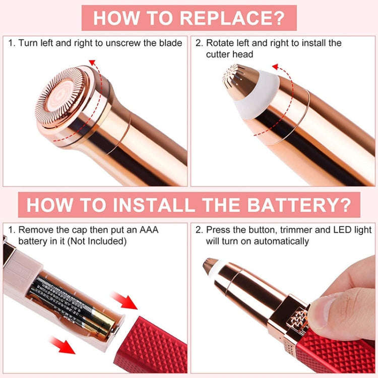 2 In 1 Eyebrow Trimmer Electric Shaver, Shape: Charging Style(3300)