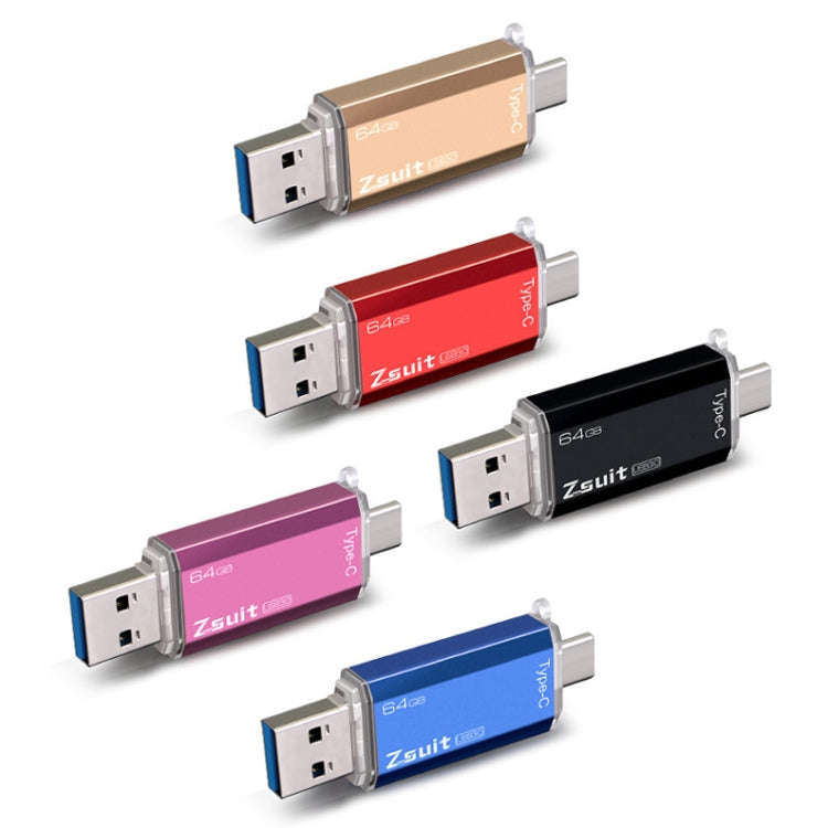 Zsuit Zstpc3 2 in 1 Type-C Interface Metal Phone U Disk, Randon Color Delivery 64GB(USB2.0)