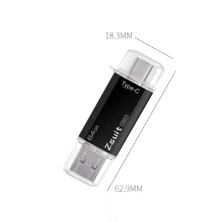 Zsuit Zstpc3 2 in 1 Type-C Interface Metal Phone U Disk, Randon Color Delivery 128GB(USB3.0)