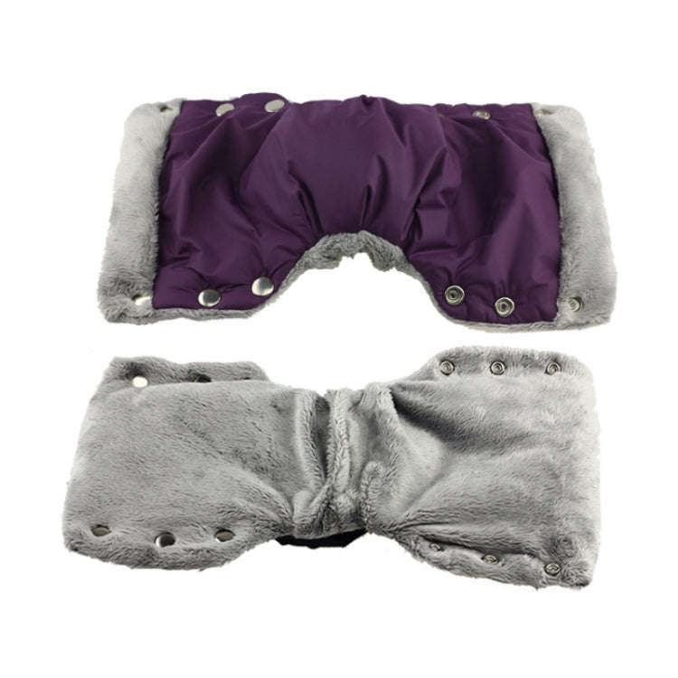 Baby Stroller Armrest Waterproof Warm Gloves(Coffee)