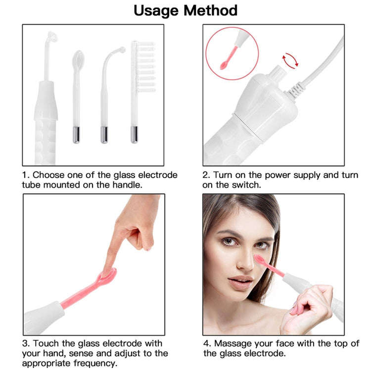 10W  High-Frequency Electrotherapy Instrument Beauty Instrument With 4 Tube Purple Light(US Plug)