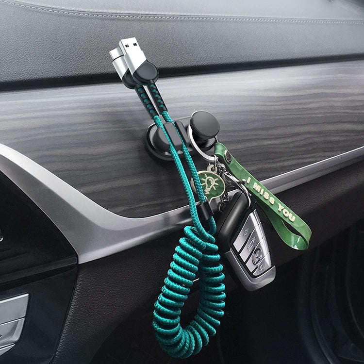 3 PCS Car Sticky Storage Data Cable Hook(Black)