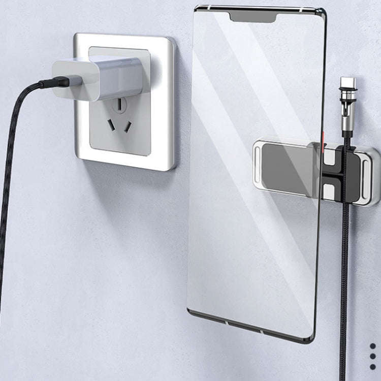 S15 Magnetic Aluminum Alloy Bracket Data Cable Storage Sticker Car Phone Holder(Black)