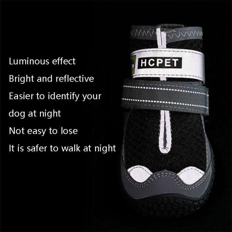 4 PCS / Set HCPET Dog Shoes Breathable Net Dog Shoes, Size: No.7 7cm(Natural Yellow)