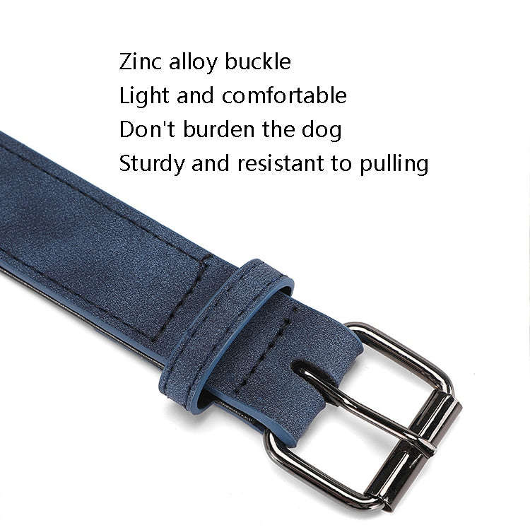 JINMAOHOU Dogs Double-Layer Leather Collar, Specification: S 39x2.2cm(Purple)