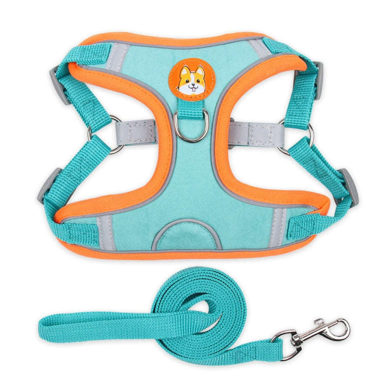 BL-867 Pet Chest Straps Reflective Dog Traction Rope, Size: S(Lake Blue)
