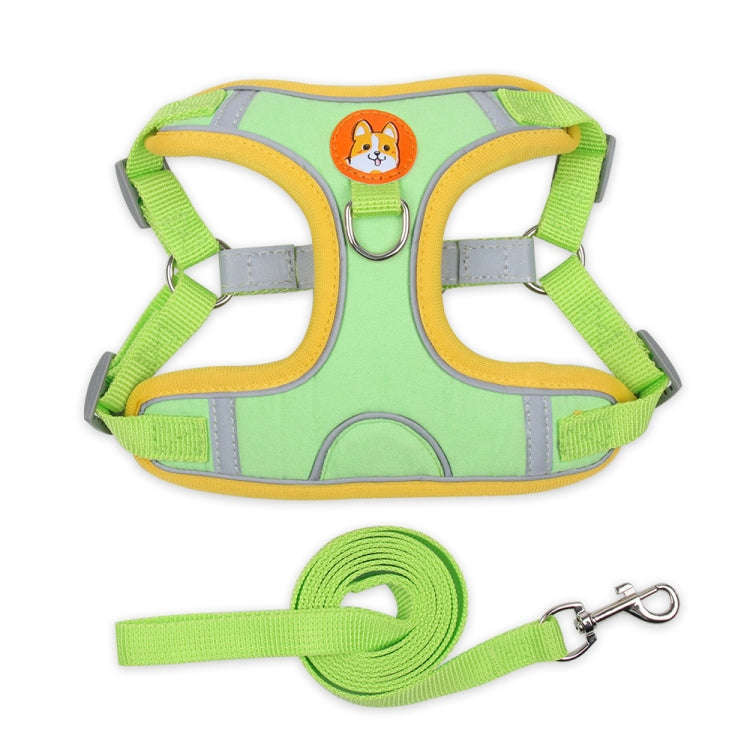 BL-867 Pet Chest Straps Reflective Dog Traction Rope, Size: M(Green)
