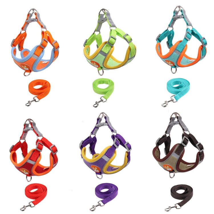 BL-867 Pet Chest Straps Reflective Dog Traction Rope, Size: M(Orange)