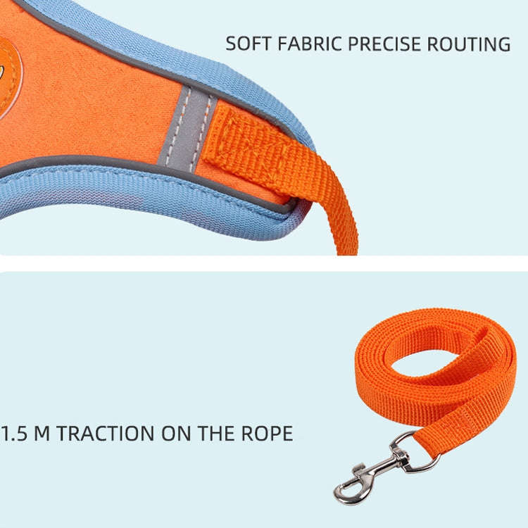 BL-867 Pet Chest Straps Reflective Dog Traction Rope, Size: M(Orange)