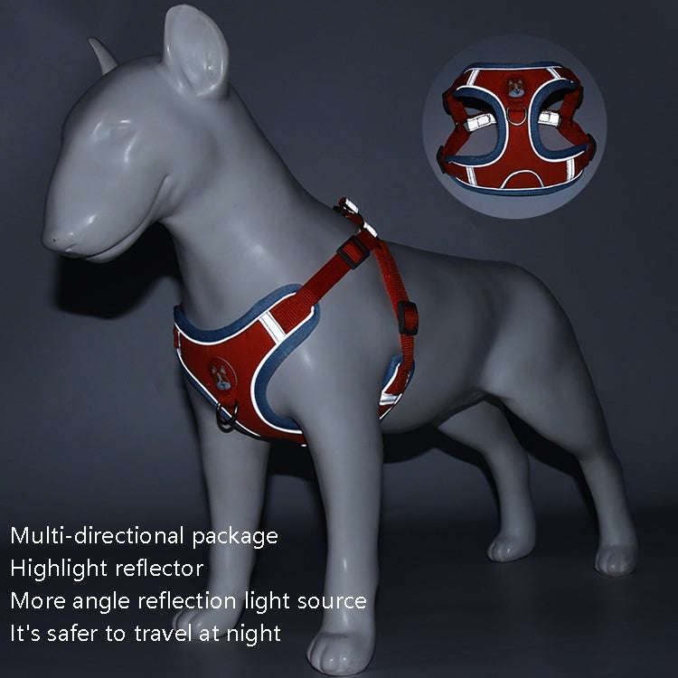 BL-867 Pet Chest Straps Reflective Dog Traction Rope, Size: M(Orange)