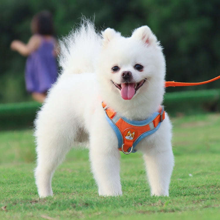 BL-867 Pet Chest Straps Reflective Dog Traction Rope, Size: M(Orange)