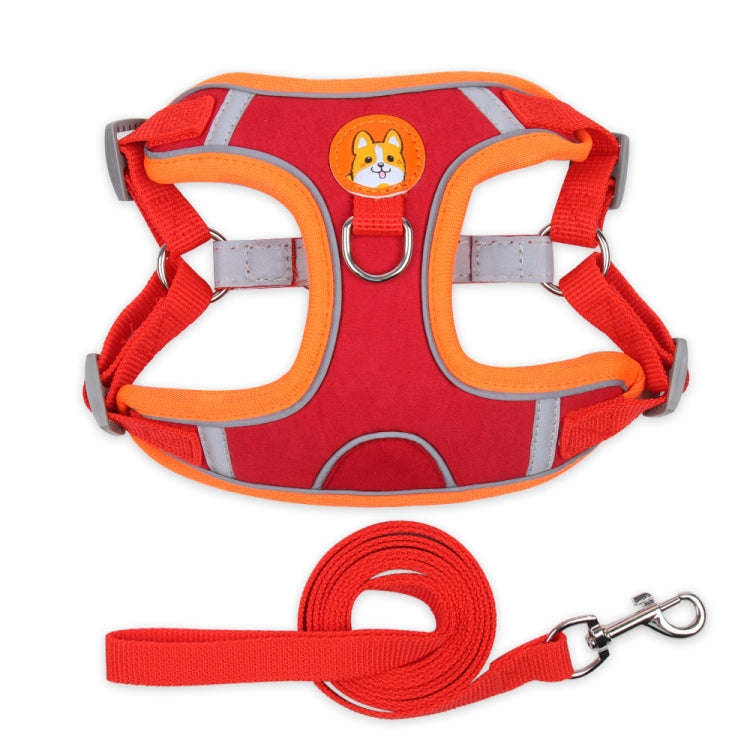 BL-867 Pet Chest Straps Reflective Dog Traction Rope, Size: L(Red)