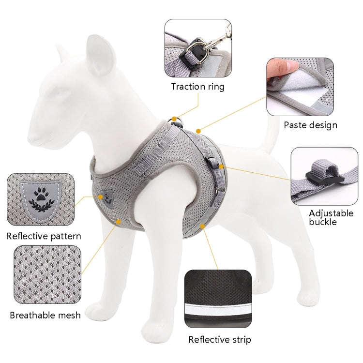 BL-844 Pet Chest Straps Reflective Breathable Dog Rope, Size: L(Red)