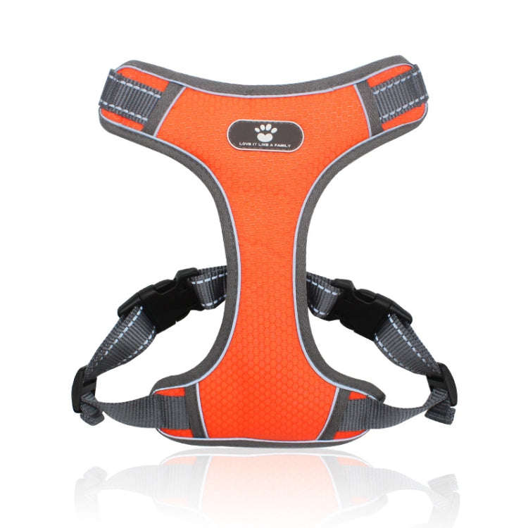 BL-852 Pet Traction Rope Mesh Breathable Dog Chest Straps M(Orange)