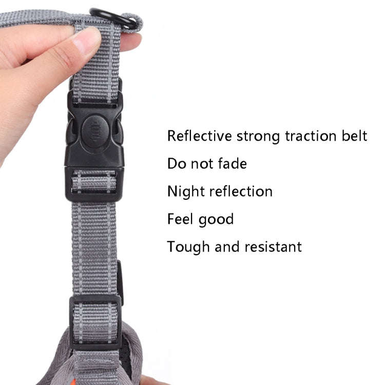 BL-852 Pet Traction Rope Mesh Breathable Dog Chest Straps L(Orange)