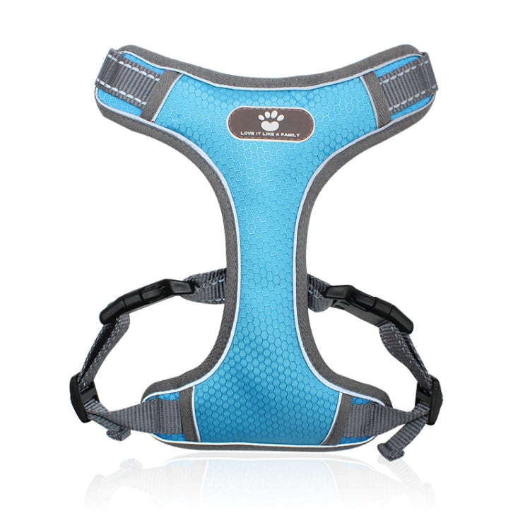 BL-852 Pet Traction Rope Mesh Breathable Dog Chest Straps XL(Light Blue)