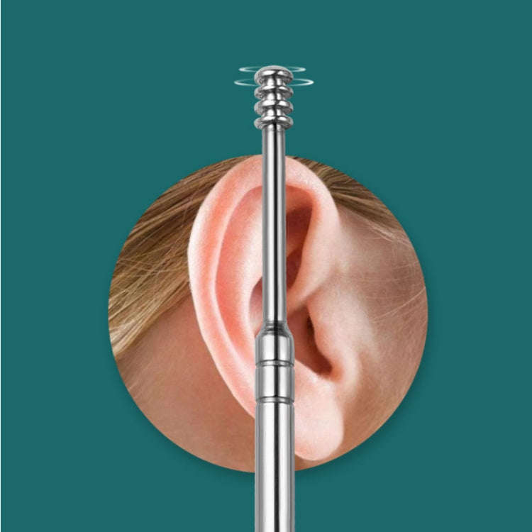 6 In 1 Stainless Steel Spring Spiral Portable Ear Pick, Specification: Blue