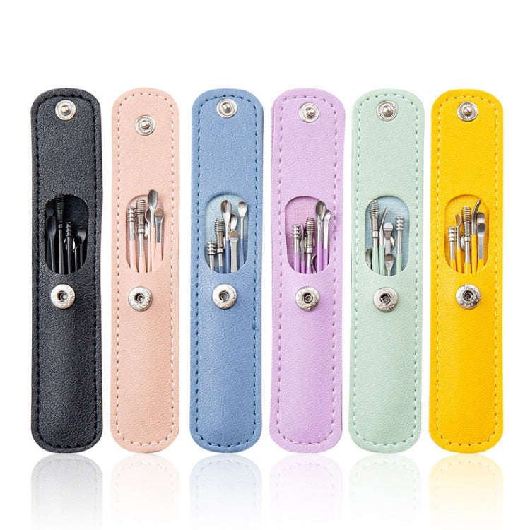 6 In 1 Stainless Steel Spring Spiral Portable Ear Pick, Specification: Pink