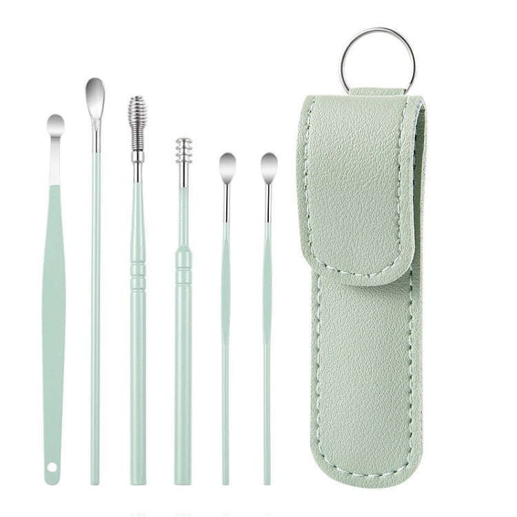 6 In 1 Stainless Steel Spring Spiral Portable Ear Pick, Specification: Green
