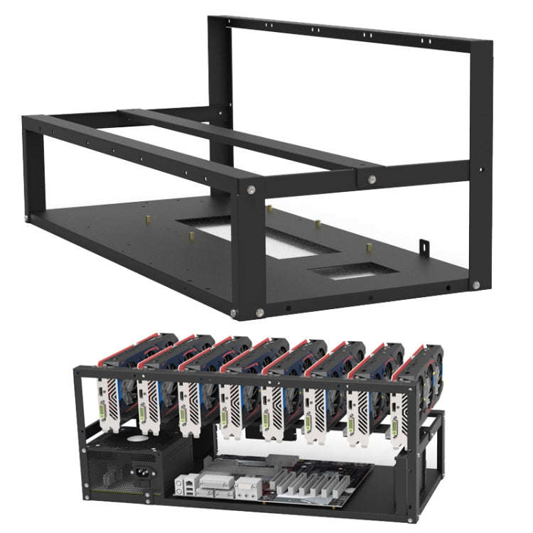 GR-8K605 Open Chassis 6 Card 8 Card Fixed Bracket(Black)