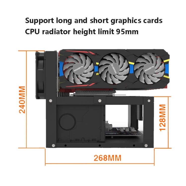GR-8K605 Open Chassis 6 Card 8 Card Fixed Bracket(Black)