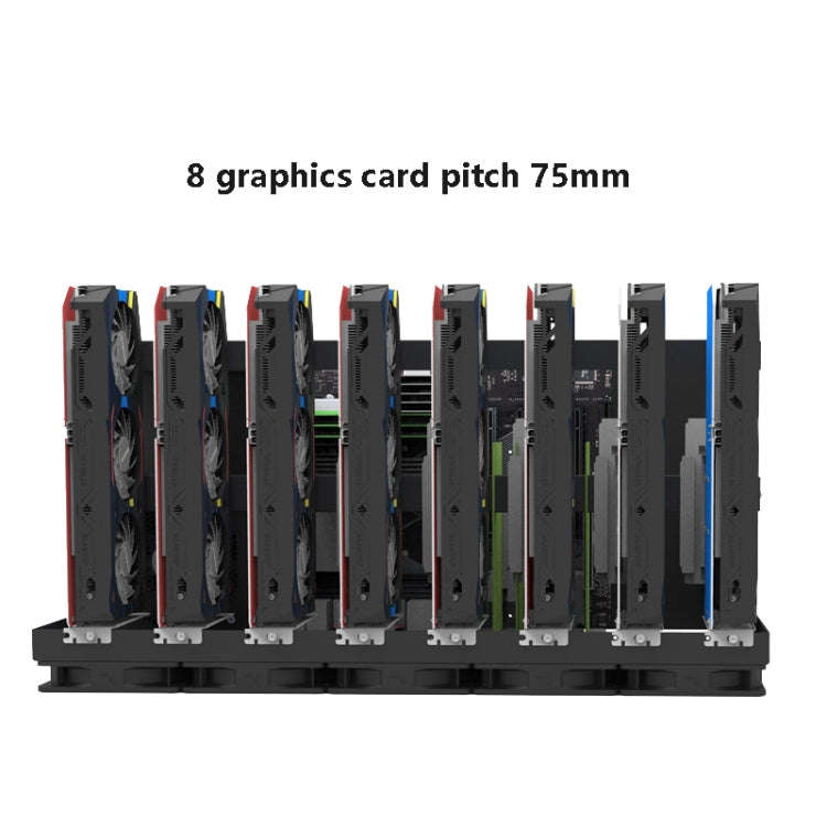 GR-8K605 Open Chassis 6 Card 8 Card Fixed Bracket(Black)