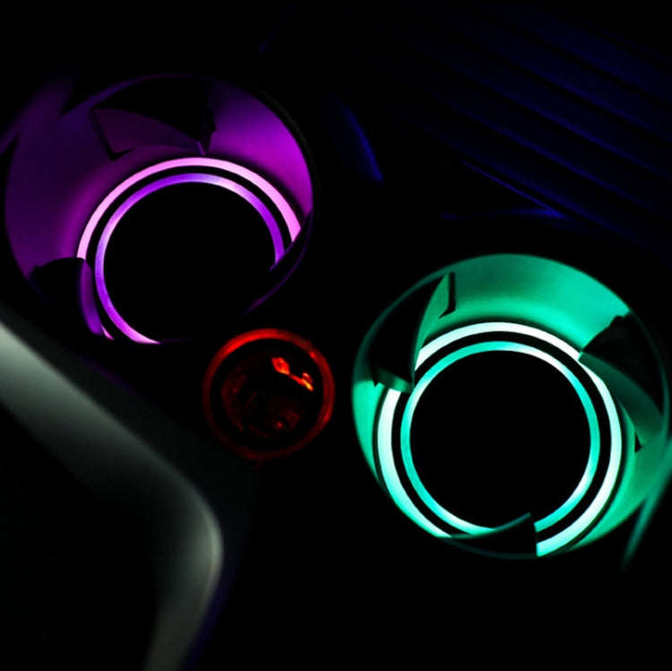 1 Pair 68mm LED Smart Light-Emitting Coaster Light Car Cup Slot Atmosphere Light(Genesis)