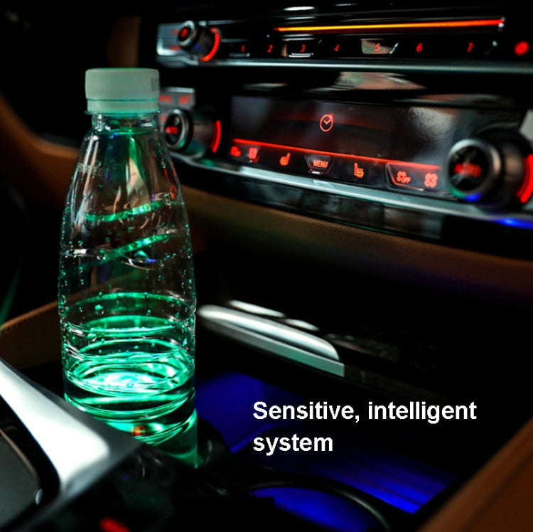 1 Pair 68mm LED Smart Light-Emitting Coaster Light Car Cup Slot Atmosphere Light(Cat Claws)