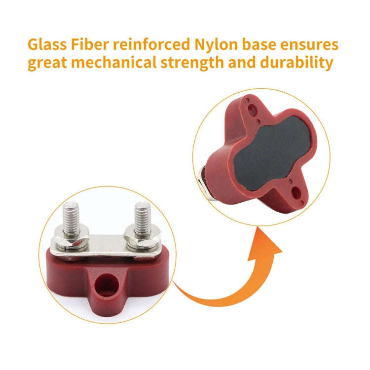 Double Terminal Block Spiral Fixed Wire Connector, Color: M6 Red