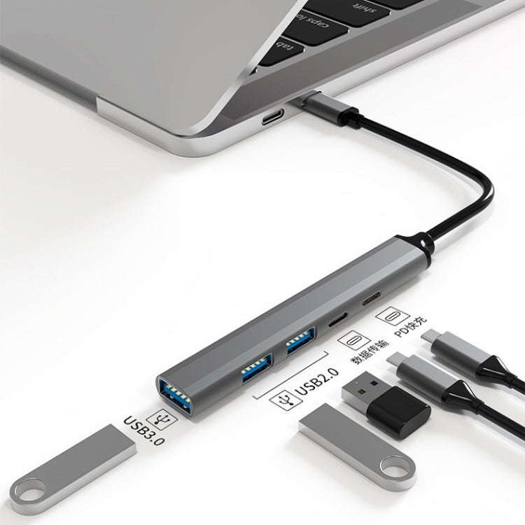 U5 Type-C Extender USB3.0 Splitter Multi-Port Expansion Dock, Number of interfaces: 4 in 1 (Type-C)