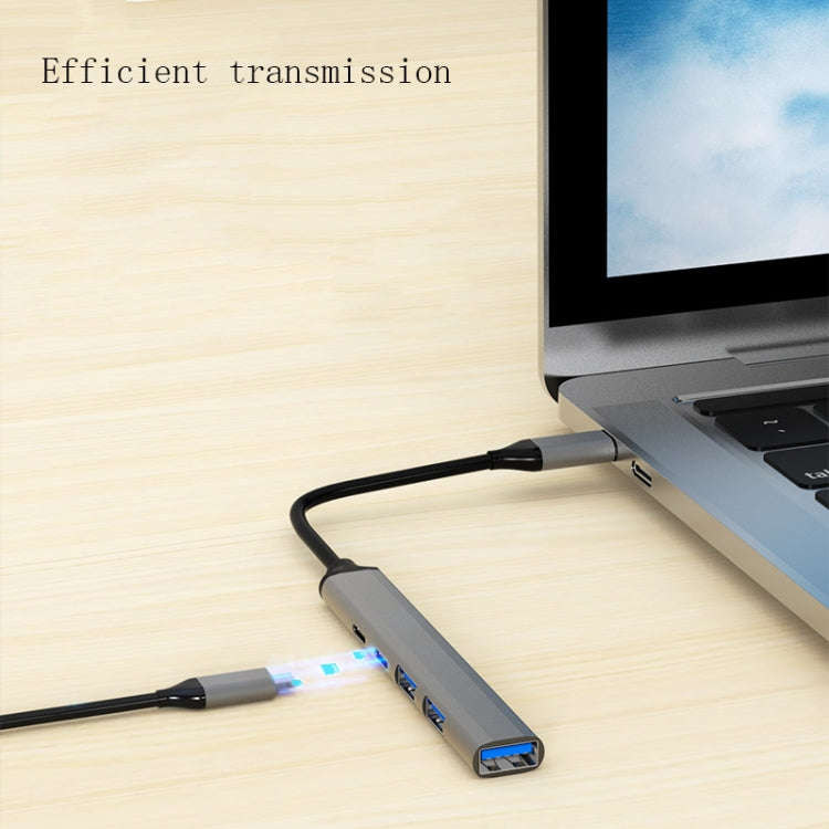 U5 Type-C Extender USB3.0 Splitter Multi-Port Expansion Dock, Number of interfaces: 4 in 1 (Type-C)