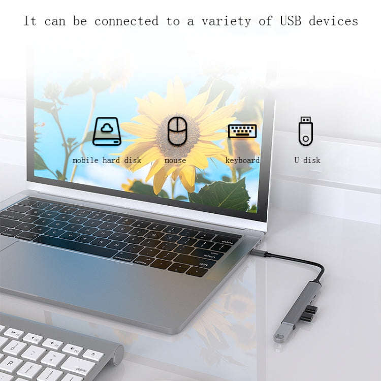 U5 Type-C Extender USB3.0 Splitter Multi-Port Expansion Dock, Number of interfaces: 4 in 1 (Type-C)