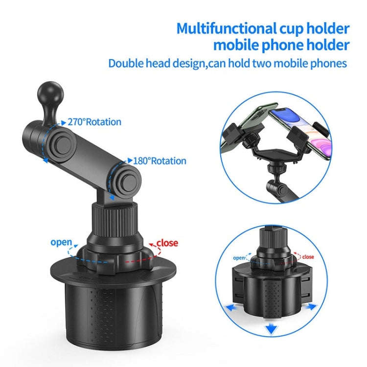 Double Chuck Rotary Multifunctional Cup Holder Mobile Phone Holder(Cup T1)