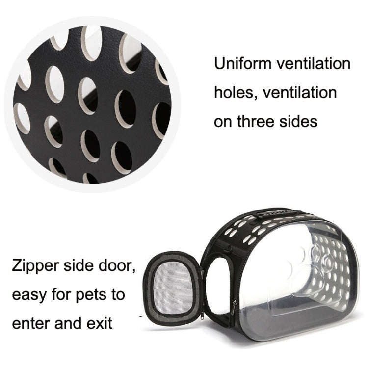 Pet Transparent Space Capsule Outing Package, Size: Large(Black)