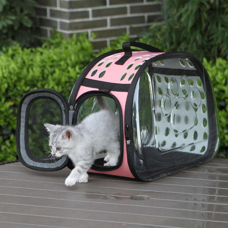 Pet Transparent Space Capsule Outing Package, Size: Large(Black)