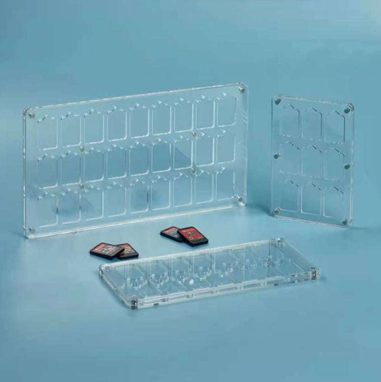27 Grid Transparent Crystal Magnetic Game Card Storage Box For Switch