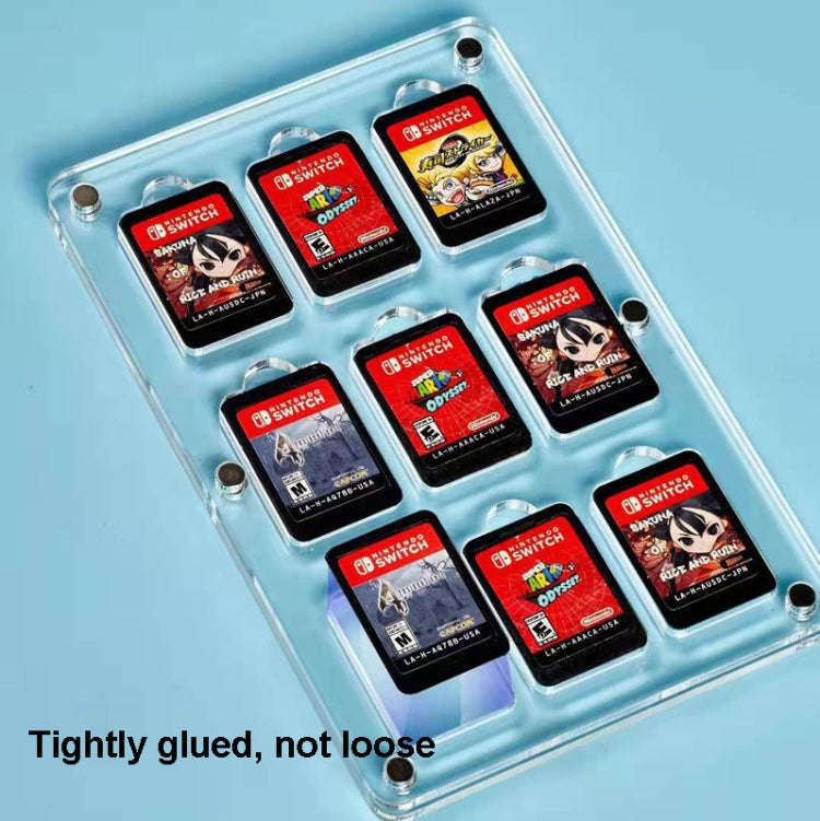 27 Grid Transparent Crystal Magnetic Game Card Storage Box For Switch