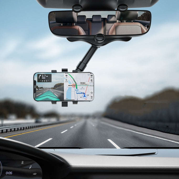 ZJ099 360 Degree Rotating Car Rearview Mirror Phone Holder(Classic Black)