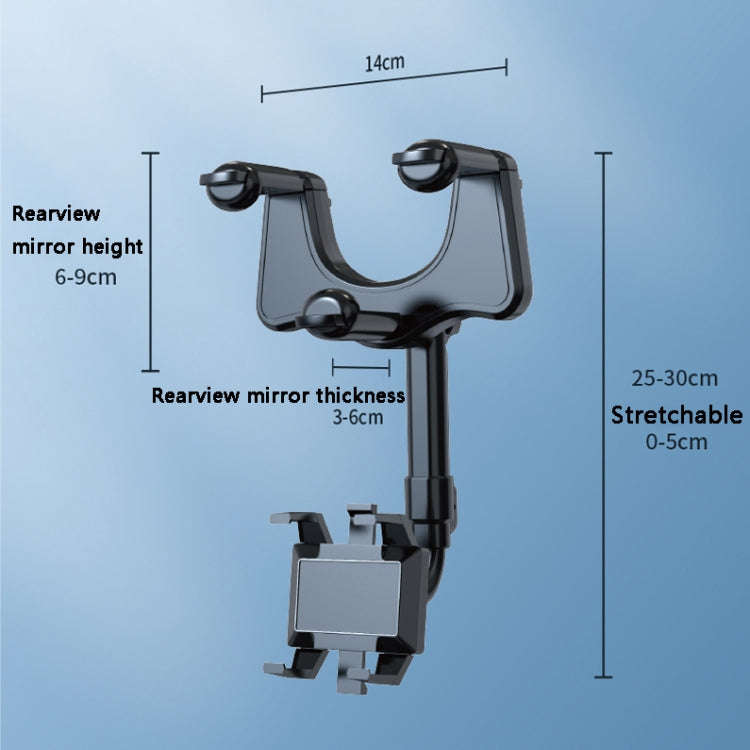 ZJ099 360 Degree Rotating Car Rearview Mirror Phone Holder(Classic Black)