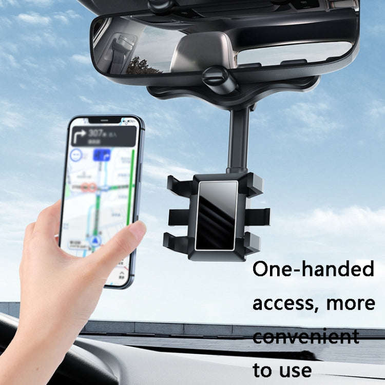 ZJ099 360 Degree Rotating Car Rearview Mirror Phone Holder(Classic Black)