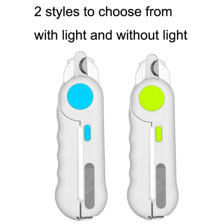 Pet Nail Clippers Nail Polisher, Style: With Lamp Type (Blue)