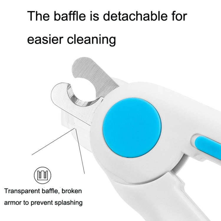 Pet Nail Clippers Nail Polisher, Style: With Lamp Type (Blue)