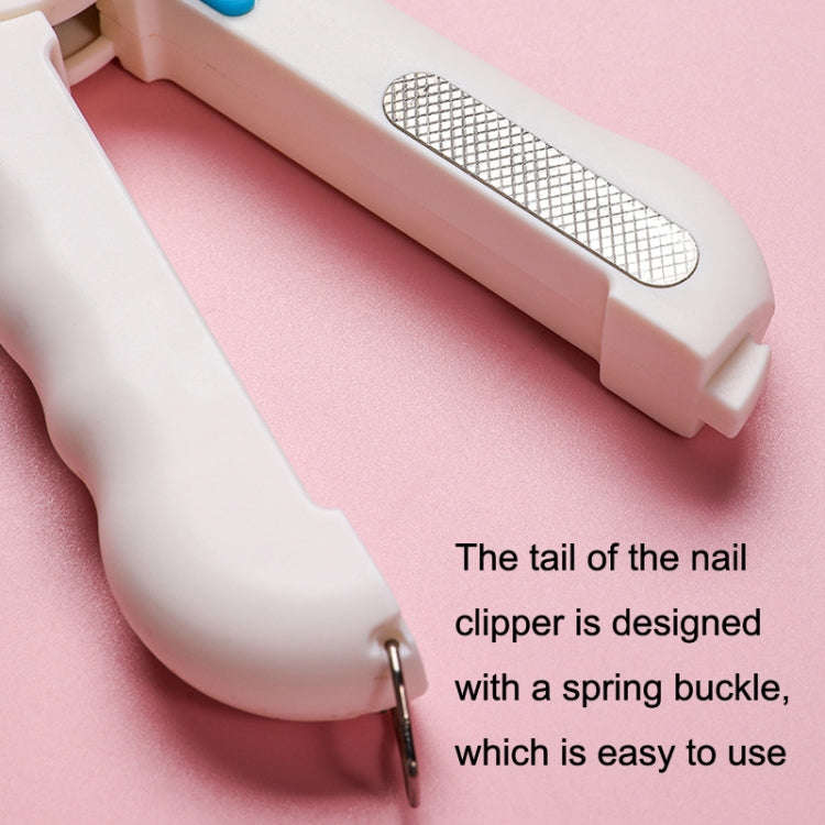 Pet Nail Clippers Nail Polisher, Style: With Lamp Type (Blue)