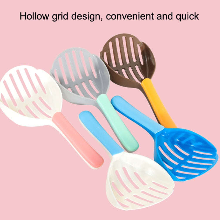 Pet Cat Litter Shovel Cat Poop Cleaning Tool(White + Pink)