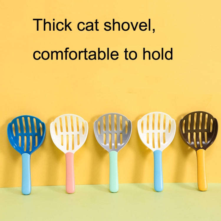 Pet Cat Litter Shovel Cat Poop Cleaning Tool(White + Light Blue)