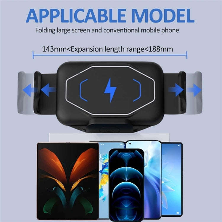 S15 15W QI Magnetic Car Wireless Charging Holder For Folding Screen Phone(Black)