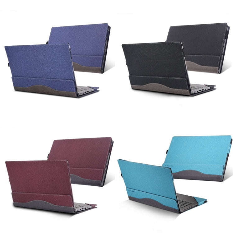 Laptop Leather Anti-Fall Protective Case For HP Envy 13-AQ Ad Ah(Gray Cobalt Blue)