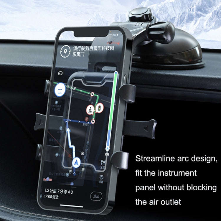 093 Car Navigation Dashboard Windshield Car Phone Holder(Blue)