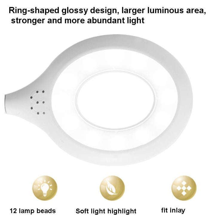 USB Portable LED Eye Protection Reading Light, No Base(White)