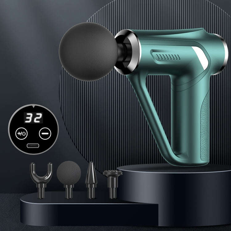 HB-008  Triangular Electric Fascia Gun Body Massage Gun, Specification: LCD Style(Green)